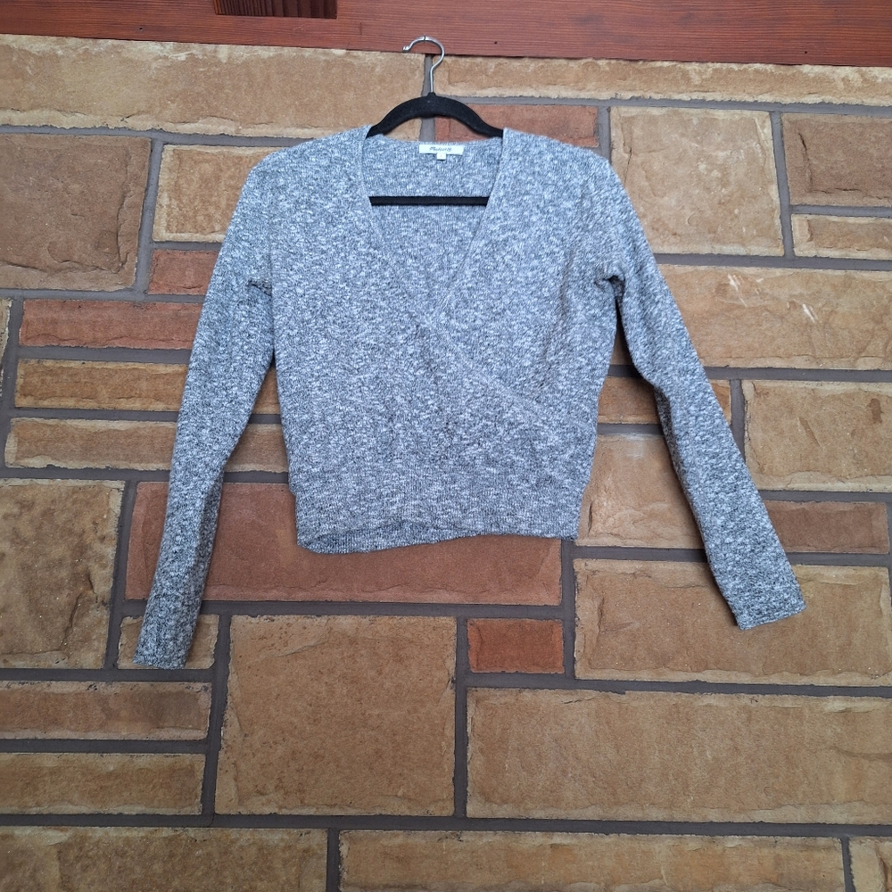 Madewell Knit Wrap V-Neck Sweater Small - Picture 2 of 7